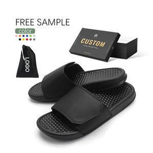 Sandalias deslizantes L & J EVA Unisex personalizadas para mujeres y hombres, zapatillas planas informales con estampado personalizado, zapatillas deslizantes con suela de masaje - Product Image 1