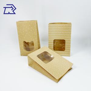 Sacs en papier kraft brun personnalisables, résistants à la graisse, avec fenêtre transparente, pour l'emballage alimentaire (pizza, lait, sushi) - Product Image 6