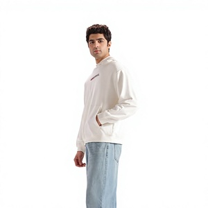 Sudadera con Capucha Extra Grande para Hombre, Blanca, de Algodón, con Estampado en la Espalda, Informal, para Otoño - Product Image 3