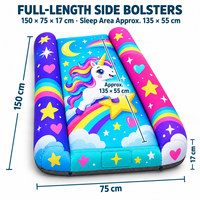 Lit de voyage gonflable pour enfants avec housse imprimée amovible, noyau d'air en PVC monobloc et sac de transport pour les collections de voyage personnalisées pour enfants