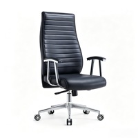 Chaise de bureau de direction ergonomique luxueuse à dossier haut, confortable, en cuir, pivotante, adaptée aux hôpitaux, écoles, hôtels