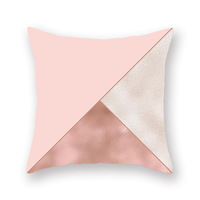 YINUAN Personalisierter Moderner Geometrischer Kissenbezug Roségold Rosa Dreiecksmuster Reißverschluss-Kissenhülle Sofa