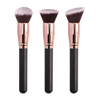 Kuas Blush Tunggal 3-in-1, Kuas Kontur, Kuas Bedak, Alat Rias, Kuas Foundation untuk Wanita