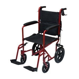 W23 de aluminio ligero de transporte <span class=keywords><strong>silla</strong></span> plegable <span class=keywords><strong>silla</strong></span> de <span class=keywords><strong>ruedas</strong></span> con fijo longitud completa acolchada reposabrazos - Product Image 1