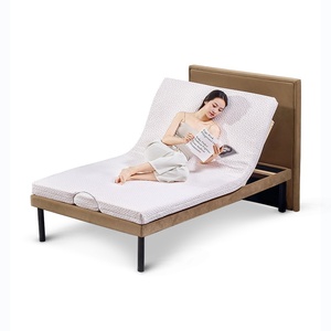 <span class=keywords><strong>Letto</strong></span> Singolo <span class=keywords><strong>Elettrico</strong></span> Multifunzionale Intelligente con Base <span class=keywords><strong>a</strong></span> <span class=keywords><strong>Doghe</strong></span> in Legno Massello, Altezza Regolabile e Telecomando, per Anziani - Product Image 1