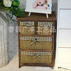 Table de chevet en bois massif marron, meuble de chambre durable avec rangement - Product Image 1