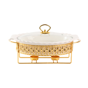 Luxury Oval <strong>Ceramic</strong> Soup Pot Matte Glazed Candle Heated <strong>Pan</strong> With Lid Amphorae Dry <strong>Pan</strong> Chafing Dishes for Catering - Product Image 6