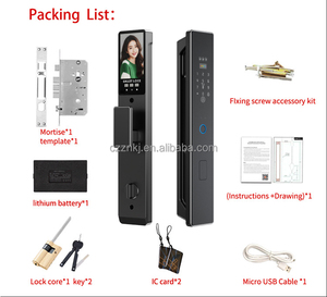 ระบบจดจำใบหน้า ปลดล็อคด้วยลายนิ้วมือ กล้องวงจรปิดแบบมีช่องมอง TUYA <span class=keywords><strong>WIFI</strong></span> หุ่นยนต์ AI ระบบดิจิทัลหลายมิติ ล็อคประตูอัตโนมัติเต็มรูปแบบ - Product Image 2