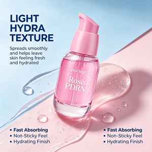 Sérum facial hydratant à la rose PDRN avec logo personnalisé, essence de beauté, produit de soin de la peau en marque privée - Product Image 4