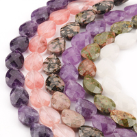 Perles de pierre ovales à facettes Kuoyu (18*13MM) en aquamarine/jade/améthyste pour la fabrication de bijoux DIY – Vente en gros (modèles F06592-F06609)