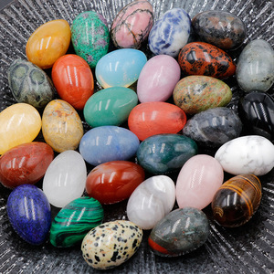 पॉलिश किए गए ईस्टर अंडे के आकार 30 मिमी प्राकृतिक क्रिस्टल पत्थर के लिए एमिथिस्ट डिय - Product Image 2