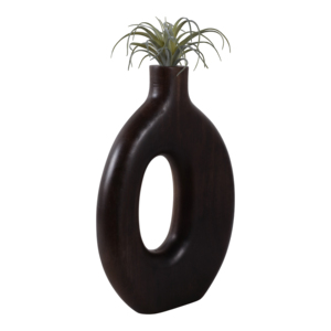 Vaso in Legno di Mango Intagliato, Vaso Decorativo Moderno per Soggiorno, Camera da Letto, Ufficio, Decorazioni per la Casa - Product Image 2