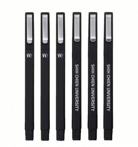 Stylos à bille classiques de luxe en acier inoxydable de haute qualité, noirs, carrés, en plastique, avec logo personnalisé, vente en gros - Product Image 1