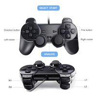 Control de Juego con Cable OEM para Consola PS2, Joystick Analógico de Doble Vibración, Gamepad Ergonómico para Sistema de Juegos PS2, Plug and Play