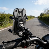 Support de téléphone universel pour moto en plastique ABS réglable noir Marque AXK Utilisation en extérieur Accessoires de vélo