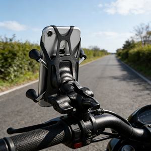 <span class=keywords><strong>Support</strong></span> de <span class=keywords><strong>téléphone</strong></span> universel pour moto en plastique ABS réglable noir Marque AXK Utilisation en extérieur Accessoires de vélo - Product Image 4