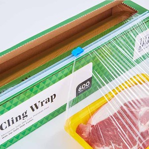 Cấp thực phẩm PVC bám phim Jumbo CuộN Stretch bọc nhựa dùng một lần bám bọc 45cm * 300m - Product Image 3