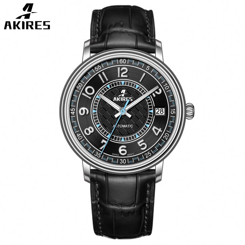Custom Logo Automatic Watch NH35 NH72A Case Leather Strip