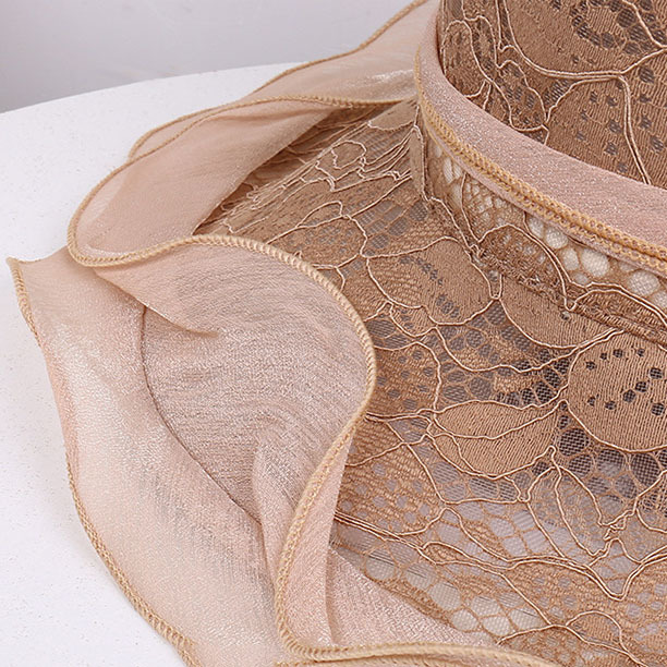 Wide-Brim Brown Tulle Fashion Hat for Women Amazon.com: Women main image 3