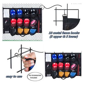 12 Player Dugout Organizer <b>Storage</b> Hanging Baseball Helmet Bag to Organize Baseball Equipment Including Helmets Gloves - Product Image 6