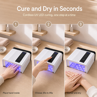 Lampe à ongles sans fil 108W UV LED rechargeable avec poignée pour la manucure en salon, le nail art et le séchage du vernis gel à domicile