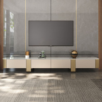 Offre spéciale meuble TV en acier inoxydable Table basse Table combinée avec dessus en marbre Table de centre de salon pour la maison meubles d'hôtel