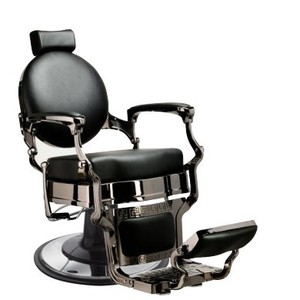 Fauteuil de Barbier Traditionnel en Métal, Chaise de Salon Noire Rembourrée pour Salon de Coiffure et Studio de Beauté - Product Image 3