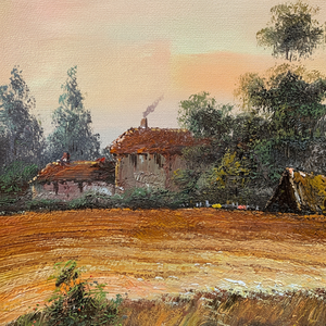 20 In× 24 in dipinti ad olio d'arte dipinti a mano 100% paesaggio classico del campo - Product Image 1