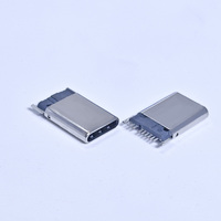 Connecteur USB 3.0 Type C mâle SMT 9 broches, modèle fin, prise USB OTG C avec emplacement pour prise d'alimentation, adaptateur pour clé USB