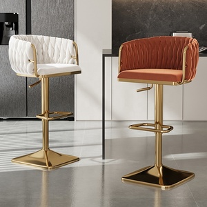 Silla de <span class=keywords><strong>Bar</strong></span> Giratoria de Estilo Nórdico <span class=keywords><strong>para</strong></span> el Hogar, de Metal Dorado de Lujo, con Tapicería de Terciopelo, Taburetes Modernos <span class=keywords><strong>y</strong></span> Económicos <span class=keywords><strong>para</strong></span> Cocina, Muebles de <span class=keywords><strong>Bar</strong></span> <span class=keywords><strong>para</strong></span> Mesa de <span class=keywords><strong>Bar</strong></span> - Product Image 1