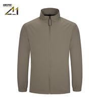 Aonesport – Trench-coat imperméable à capuche pour homme en toile unie, col montant, fermeture éclair, en nylon et polyester léger, coupe classique