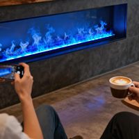 Cheminée à vapeur d'eau Kalsubo 39,37 pouces, corps en acier inoxydable, flamme multicolore, système d'eau automatique, contrôle par télécommande et application mobile