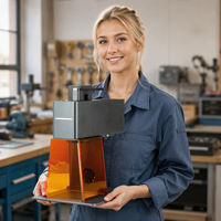Machine de gravure laser à double faisceau, vitesse de numérisation 7000 mm/s, marqueur de bureau 2W rouge 10W bleu pour matériaux métalliques et non-métalliques