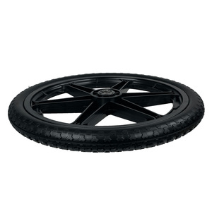 Rueda de espuma de poliuretano sólida sin aire de 20x1.95 pulgadas para carretilla, banda de rodadura firme, capacidad de carga de 80 kg, color gris - Product Image 4