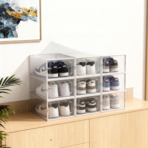 Hộp đựng giày xếp chồng được, tiết kiệm không gian, dạng thùng gấp gọn, giá để giày, hộp đựng giày cho phòng ngủ - Product Image 3