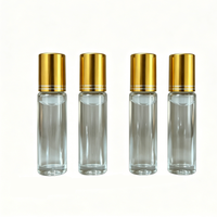 Flacons compte-gouttes en verre mini transparents, ambrés, noirs, bleus, pour parfum et huiles essentielles, 10 ml, avec bille métallique et couvercle en bambou