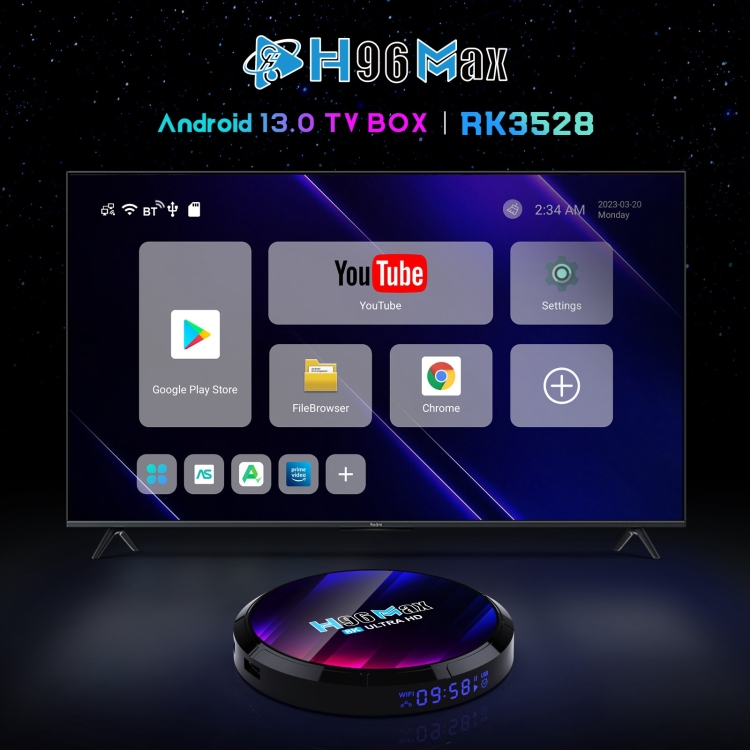 H96 Max V11 8K Set-Top Box - 4GB+64GB Android 13 TV Box