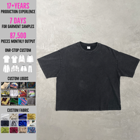 T-shirts pour hommes Yingling à col rond, personnalisés, effet délavé, imprimés, 300 GSM, 100 % coton, coupe ample, style boxy, poids lourd
