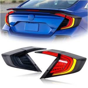 ไฟท้าย LED ดีไซน์ใหม่ สำหรับติดตั้งเพิ่มเติม อัพเกรดไฟท้าย พร้อมไฟวิ่งกลางวัน 12V สีเหลืองขาว สำหรับ Honda Civic ปี 2015-2016 - Product Image 1