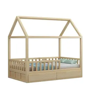 लकड़ी के सफेद मूल लकड़ी के महल बच्चों बिस्तर के बेडरूम हटाने योग्य संरक्षी बिस्तर