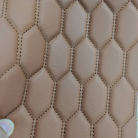 Tissu matelassé brodé en suède avec mousse et surpiqûres pour sièges de voiture, cuir automobile, tissu personnalisé