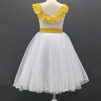 Robe tutu de performance professionnelle personnalisée pour les enfants de tous âges Longue tenue de danse brillante avec ceinture à nœud pour la scène