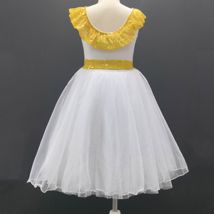 Tùy Chỉnh Chuyên Nghiệp Hiệu Suất Tutu Ăn Mặc Cho Trẻ Em Ở Mọi lứa tuổi Sáng Bóng Dài Khiêu Vũ Mặc Với Bow Vành Đai Cho Sân Khấu Hiệu Suất - Product Image 2