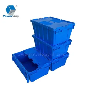 600*400*280mm pp logistics moving stacking storage container crate plastic tote boxes