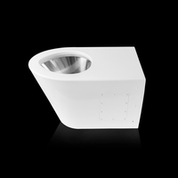 WC monobloc en acier inoxydable avec bidet, finition blanche thermolaquée, pour les toilettes des hôpitaux et des établissements de santé