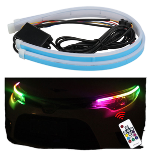 ไฟวิ่งกลางวันสำหรับรถยนต์แบบ RGB LED หลายสี แถบไฟนำทางแบบโฟโตอิเล็กทริก สำหรับ DRL และไฟเลี้ยว - Product Image 1