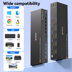 Commutateur <span class=keywords><strong>KVM</strong></span> triple écran 8K SD-503 avec partage <span class=keywords><strong>clavier</strong></span>-<span class=keywords><strong>souris</strong></span> unique, extension d'affichage 5 entrées/3 sorties sur 3 écrans, prise en charge audio, en stock - Product Image 4