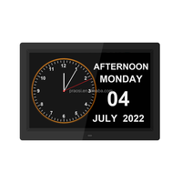 Pros Digital Hari Kalender Jam Obat Jam Alarm 12 "Tampilan Layar Non-penyingkapan Bulan Jam Dementia Remote Control