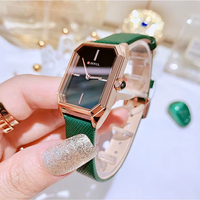 Montre à quartz pour femme Seiko, cadran carré en verre cristal, bracelet en acier inoxydable et cuir PU, étanche, cadeau de festival, Saint-Valentin