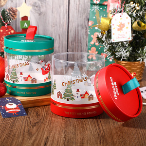 2024 New Cylinder <strong>Christmas</strong> Transparent <strong>Gift</strong> Box Packaging <strong>Christmas</strong> Eve Candy Box <strong>Wholesale</strong> - Product Image 3